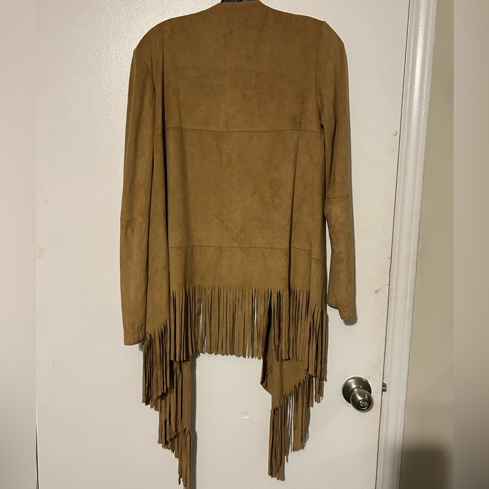 Zara Open Front Jacket Tan Brown
Faux Suede Boho Western Fringe - medium - Picture 4 of 4